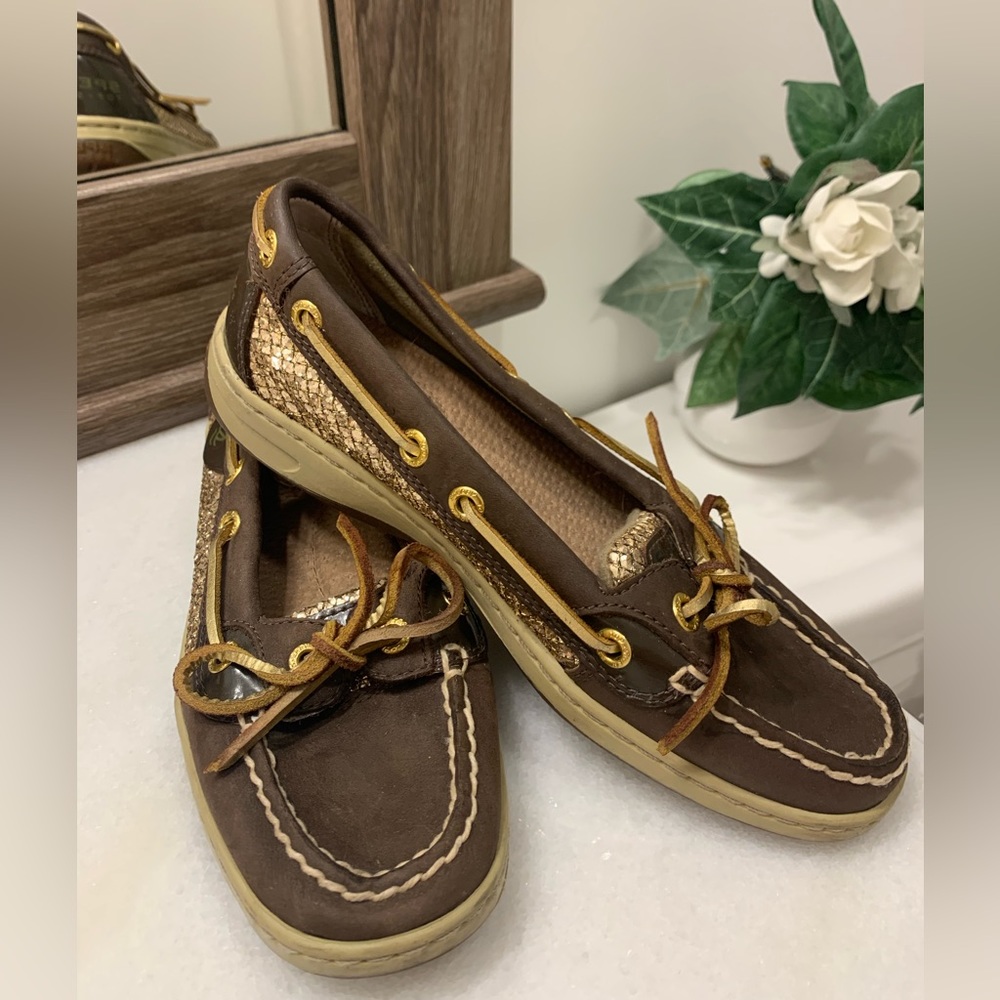 Sperry Top Sider Womens Dark Brown Slip On Boat Shoes Size 5 M